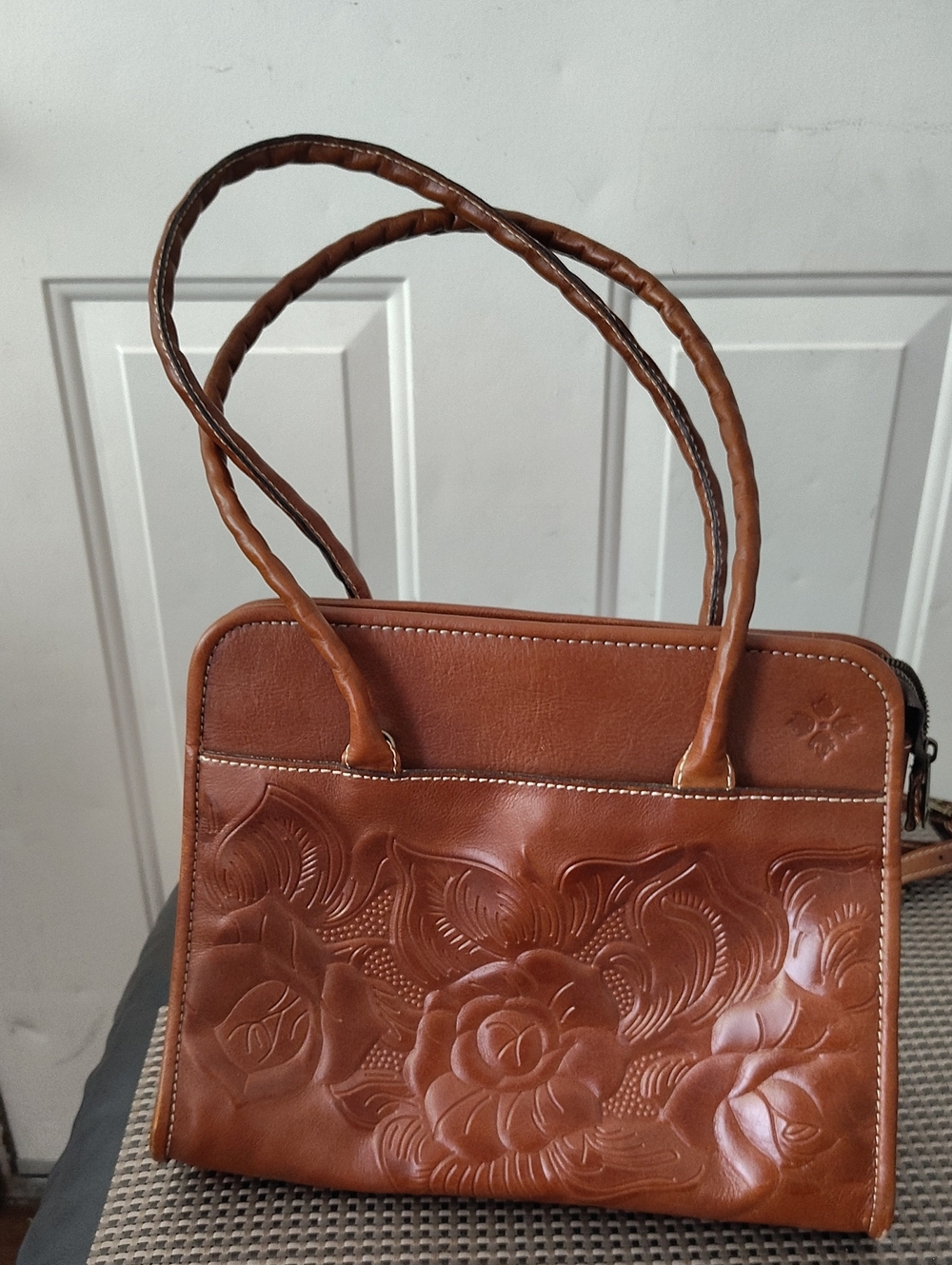 Patricia Nash Classic Brown Floral-Embossed Women's Shoulder Bag